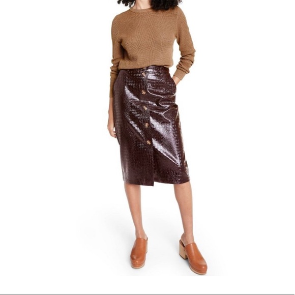 Rachel Comey 0 Size Women Faux Leather Textured Pencil Skirts - Picture 5 of 11